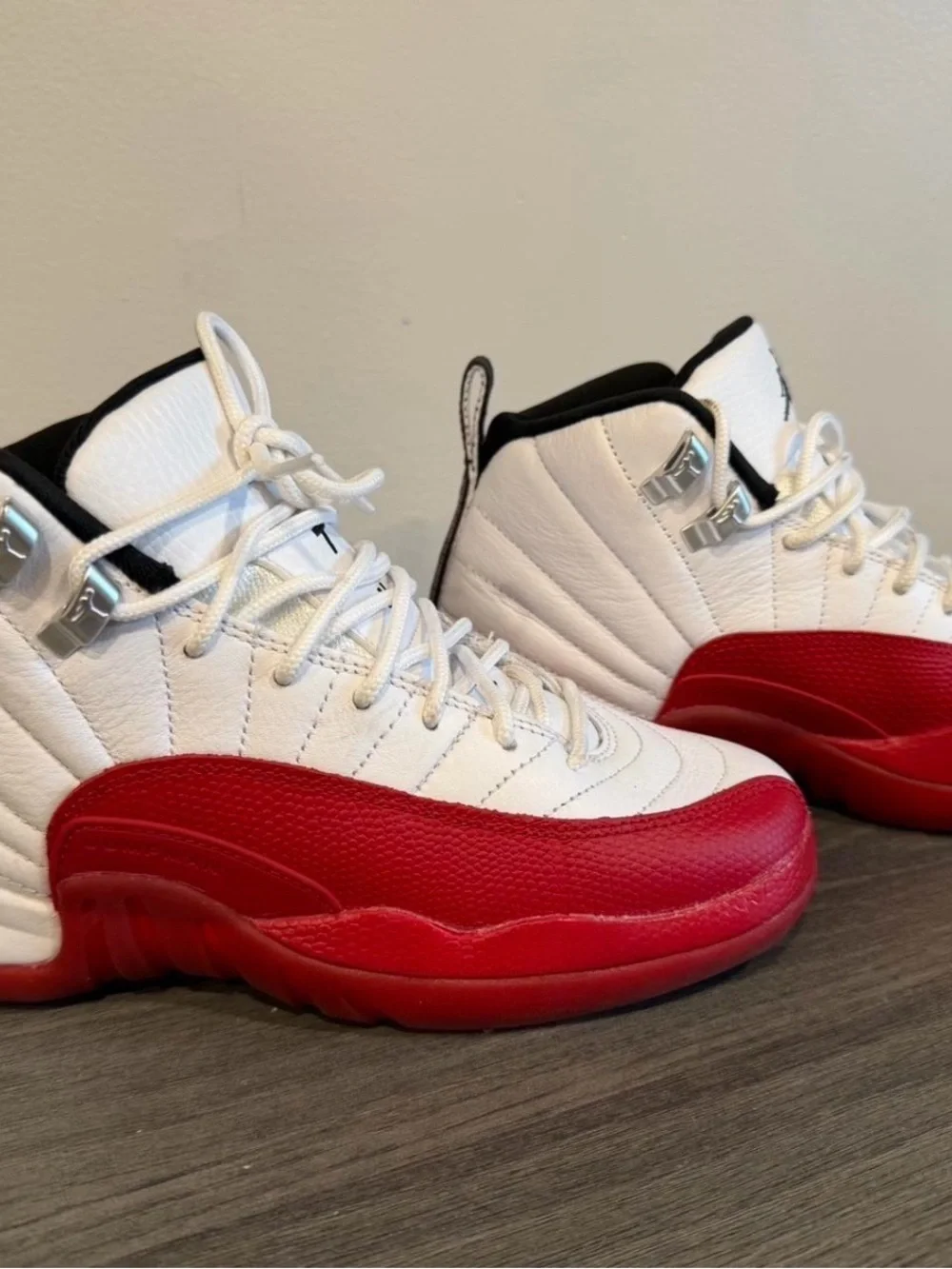 Nike Kids White and Red High-Top Sneakers